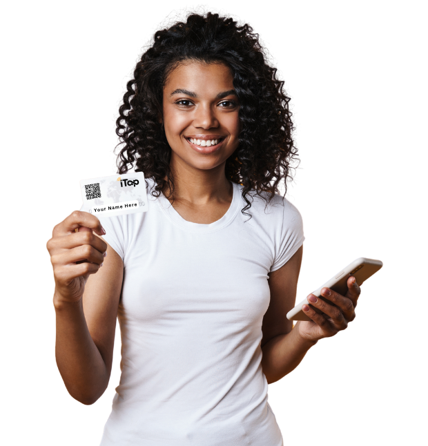 100% customizable contactless cards, with NFC and QR code.